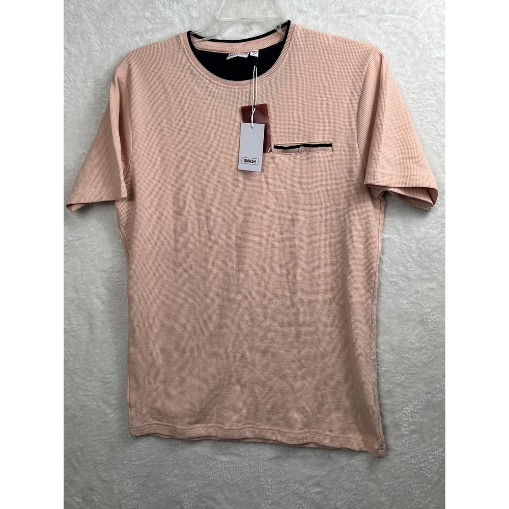 NWT Smash Waffle Knit T-Shirt Slim Fit Short Sleeve Casual Top Man Size‎ L